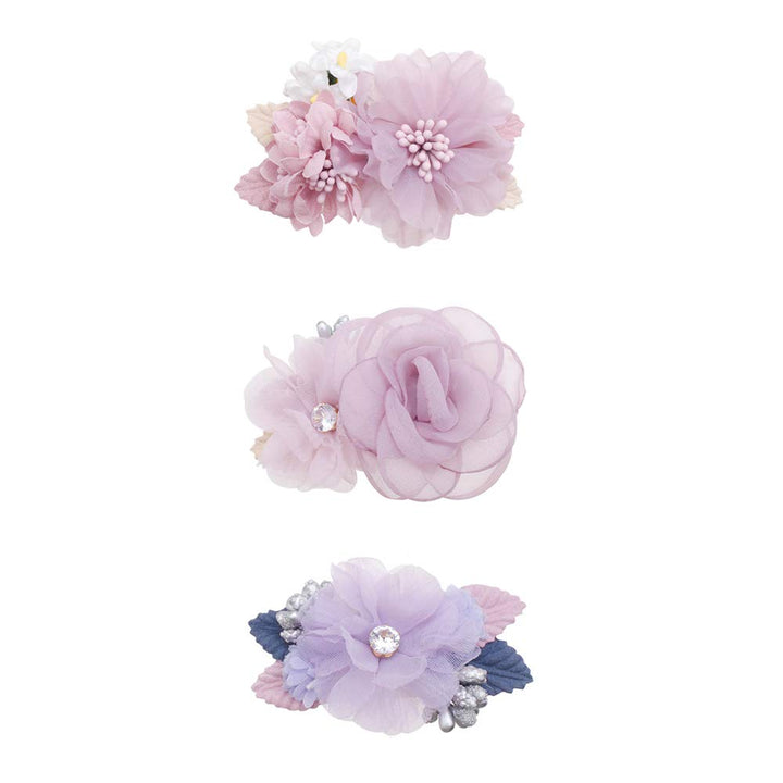 mligril Baby Girls Flower Hair Clips-3pcs Floral Hair Bows Alligator Barrettes for Infant Toddler 1 Count (Pack of 3)
