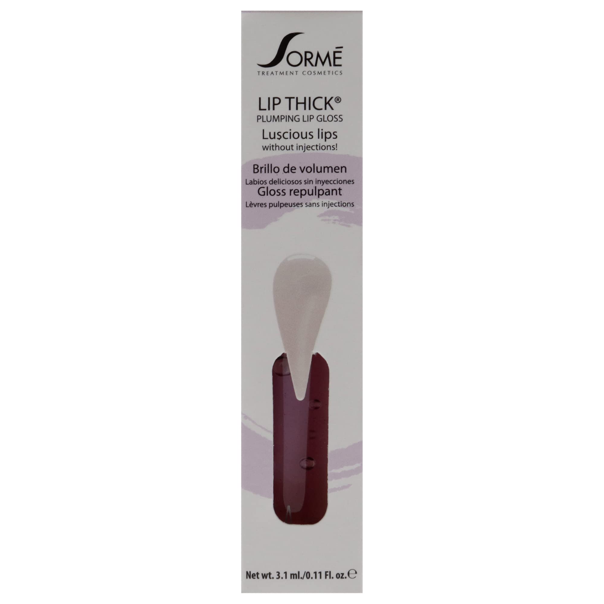 Sorme Cosmetics Lip Thick Plumping Lip Gloss, Clear, 0.11 Ounce