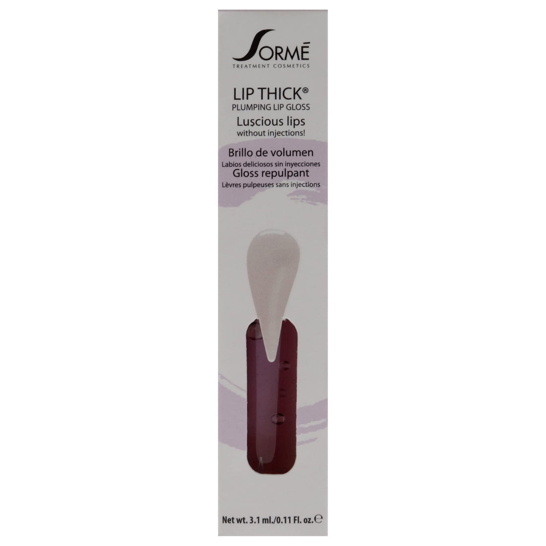 Sorme Cosmetics Lip Thick Plumping Lip Gloss, Clear, 0.11 Ounce