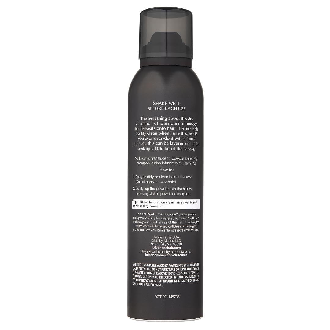 Kristin Ess Hair Dry Styling Set - Vitamin C Dry Shampoo Powder Spray + Light Hold Texturizing Spray - Volumizing + Oil Absorbing + Shine Enhancing for Dark, Brunette + Blonde Hair - Sulfate Free