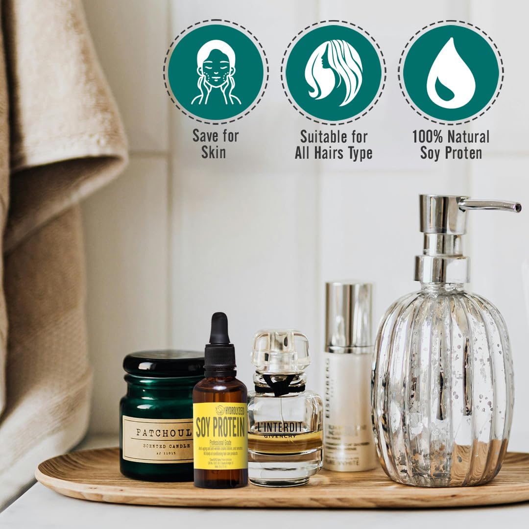 Artekas Innovation - HYDROLYZED SOY PROTEIN - Liquid - for Homemade Cosmetics, Creams, Lotions, Serums - All kinds of Conditioning Hair Care Products - 1 oz