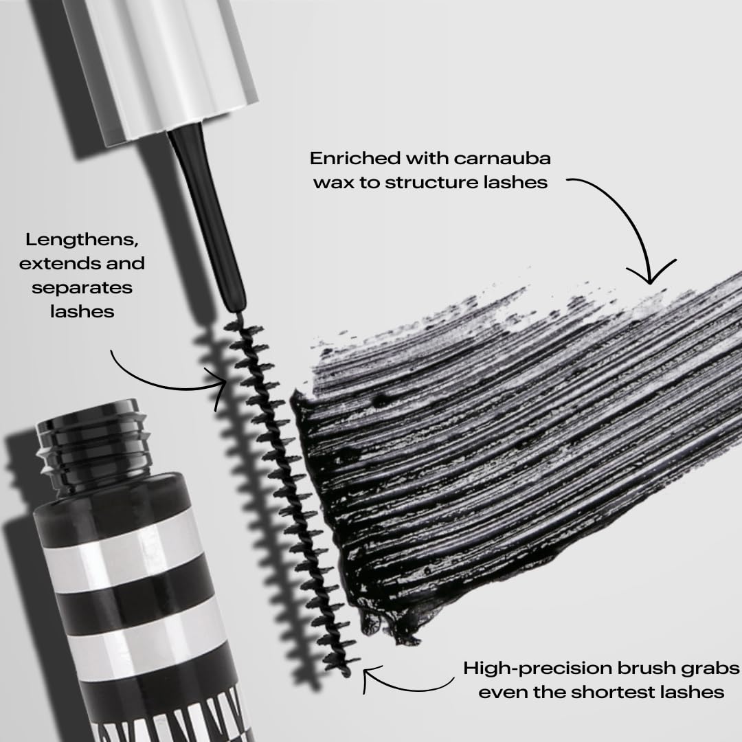 Annabelle Skinny Mascara, Black, Award-Winning Mascara, New Eco-Friendly Packaging, Ultimate Length & Definition, Microscopic & Ultra-Precise Brush, Hypoallergenic, 0.13 fl oz