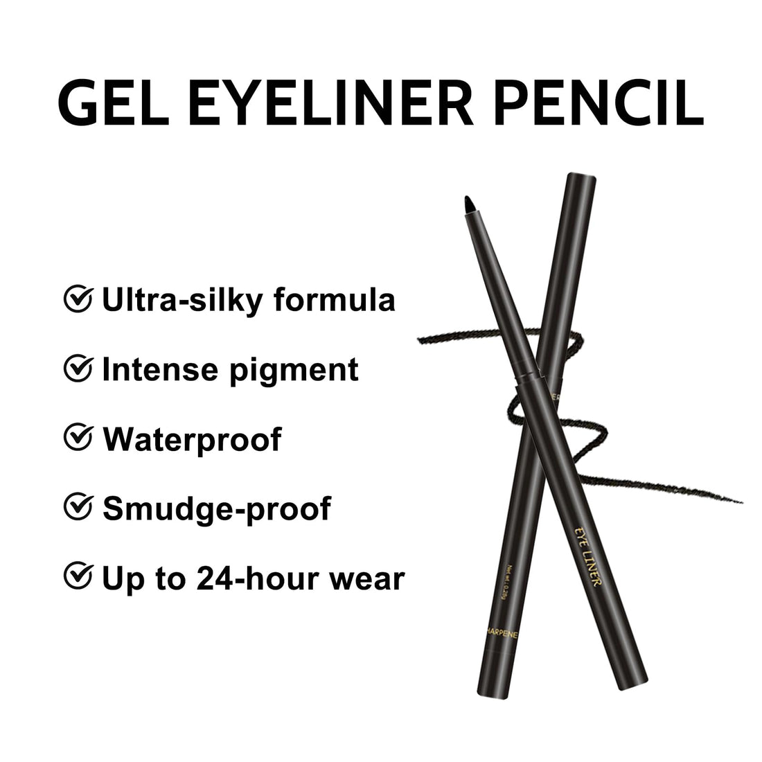 Erinde Brown Gel Eyeliner for Mature Women - Waterproof Smudge-proof Eye Liner Pencil, Gel Cream Matte Texture, Built-in Sharpener, Long Lasting Precision Waterline Eyeliner for Older Women