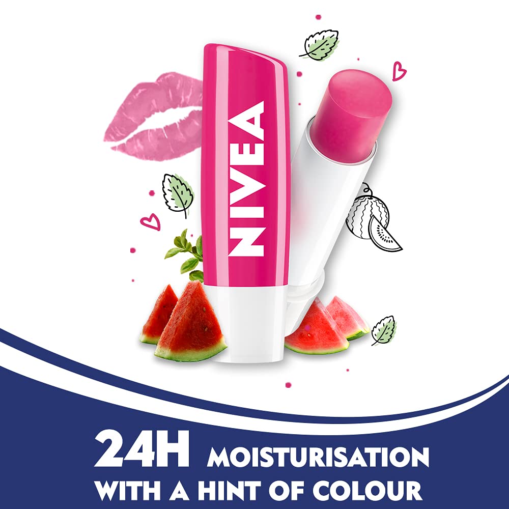 Nivea Fruity Shine Watermelon Lip Balm, 4.8gm