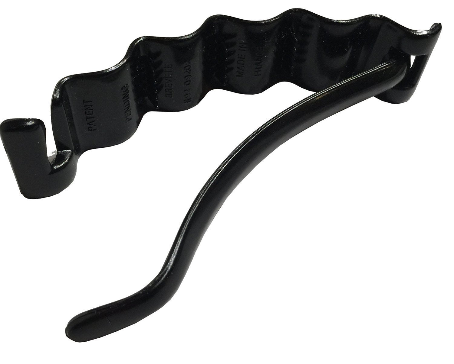 Parcelona French Crinkled Set of 2 Tortoise Shell and Glossy Black Large Celluloid Metal Free Hair Clip Barrettes