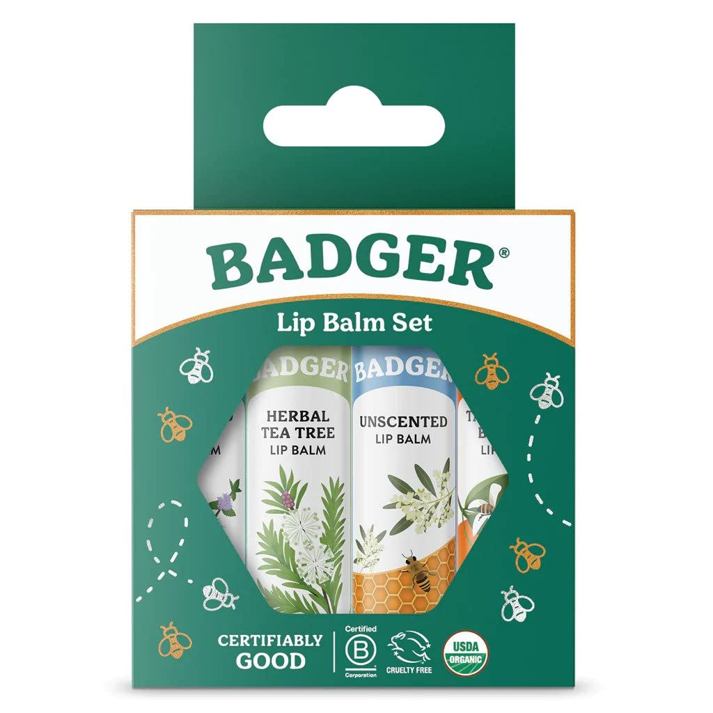 Badger Classic Lip Balm 4-pack Gift Set