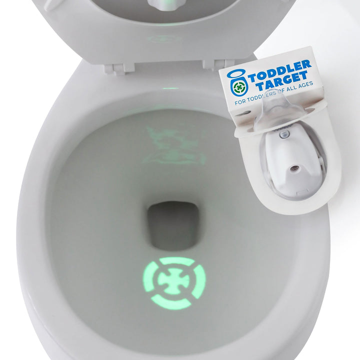 Toddler Target Adjustable Potty Toilet Target with Motion Sensor, Bullseye Illumination, and Nightlight, Precision Training - Ideal for Boys' Potty Training