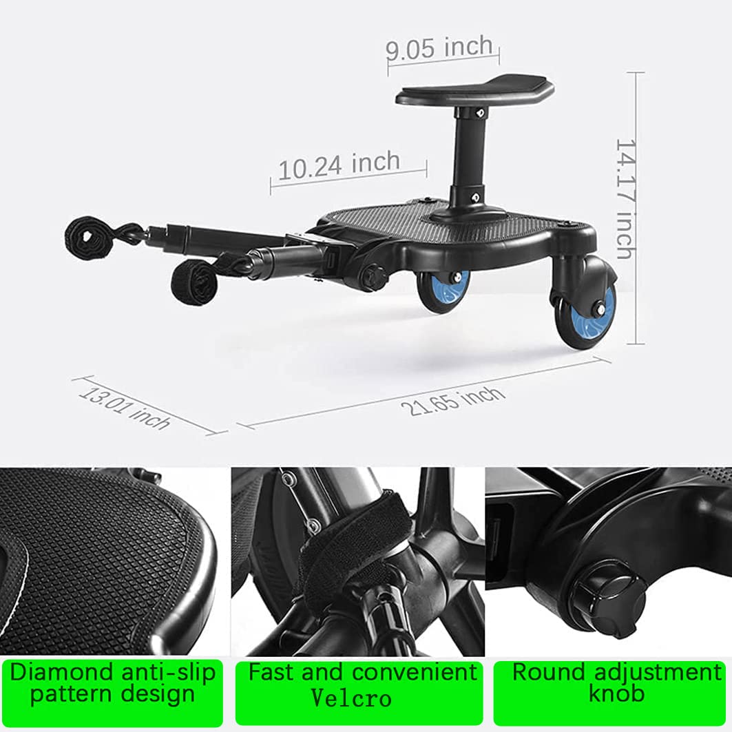 Universal Stroller Board with Detachable Seat,Stroller Glider Board Suitable for Most Brands of Strollers, Holds Children Up to 55 lbs (Blue)