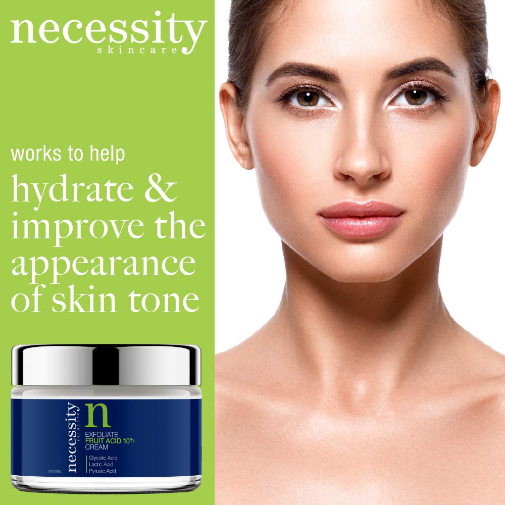 Necessity Skincare Exfoliate Fruit Acid 10% Cream, 2 Fluid Ounce