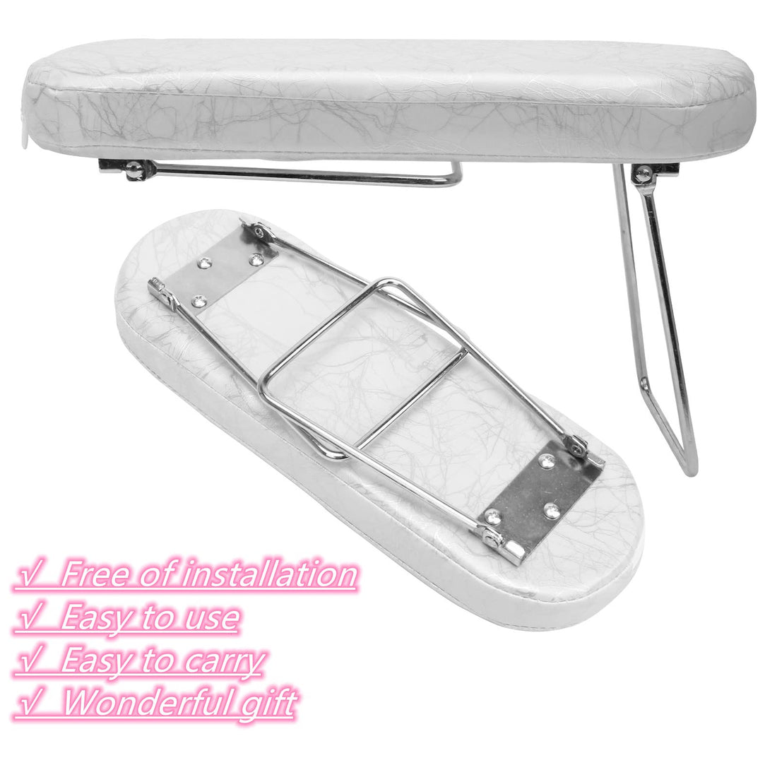Coldairsoap Nail Pillow Hand Rest with Bracket, Professional Manicure Arm Stand Holder for Nails Art DIY Foldable Microfiber Leather Nail Hand Rest Cushion for Nail Salon Technician (Creamy white)