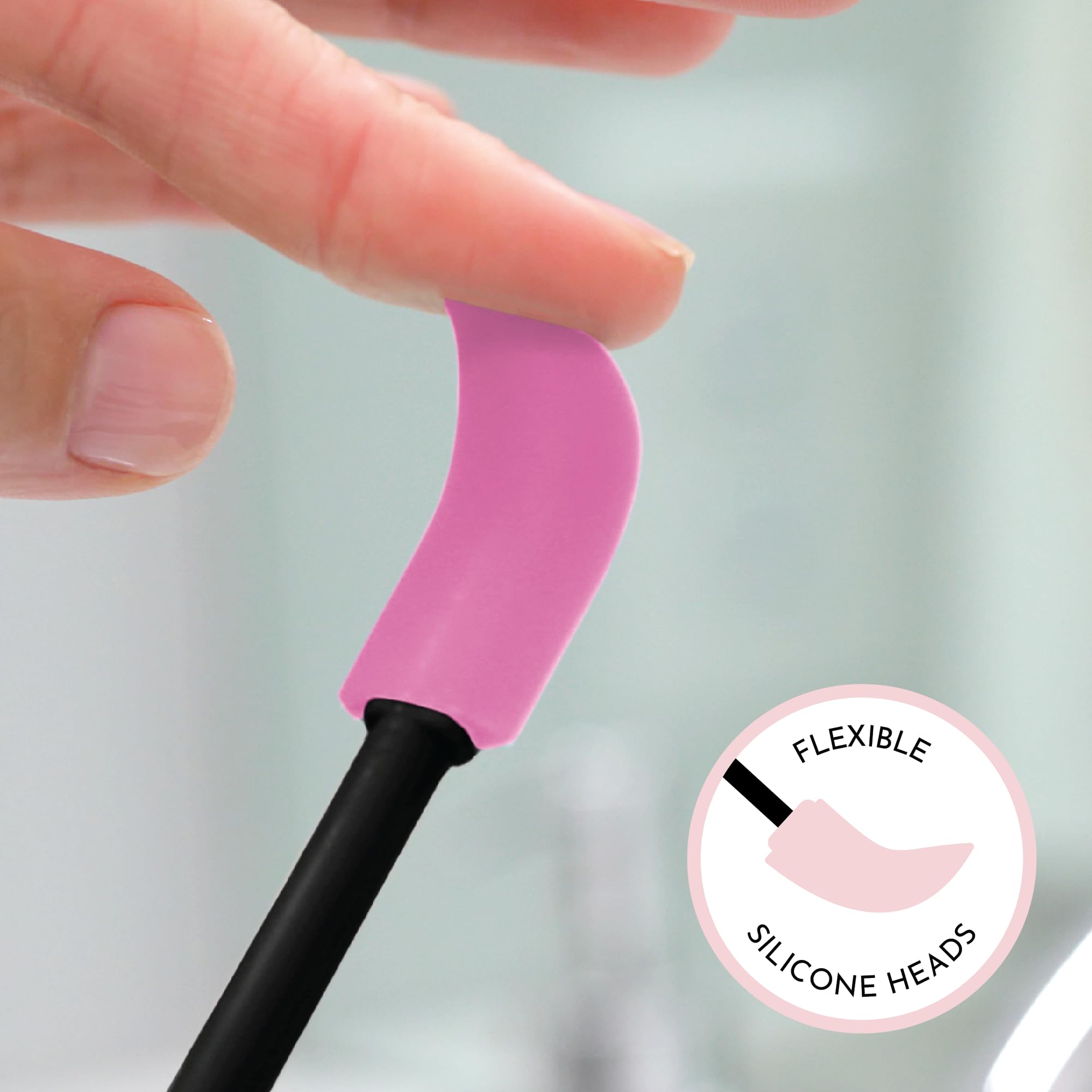 S&T INC. Beauty Spatulas, Pink and Purple, 4 Piece Set, Large and Small Sizes for Beauty and Kitchen, 4 Count