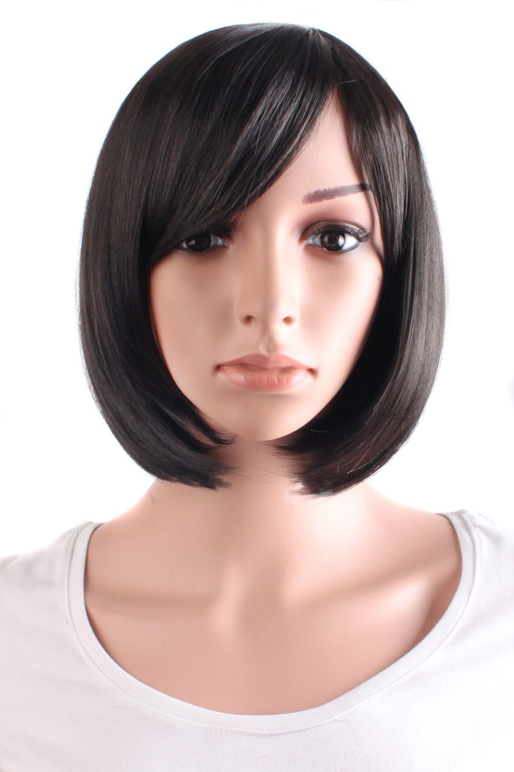 MapofBeauty 30cm/12 Synthetic Straight Wig (Black)