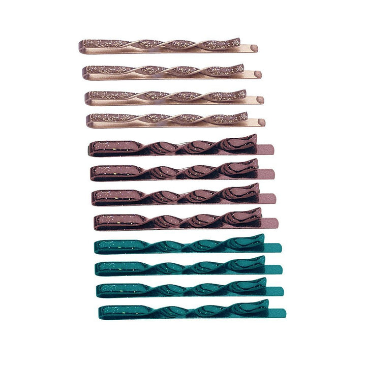 Karina 3 Color 12 Piece Swirl Bobby Pins