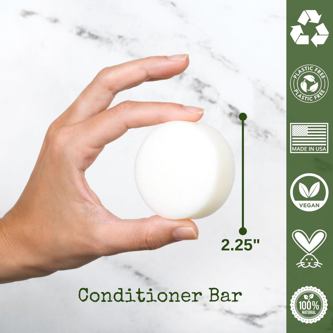 /liv/ Nature Conditioner Bar | Hydrating Conditioner Bar for Dry Hair | Argan Oil & Sweet Almond Oil | Travel Essential | USA 1-pk