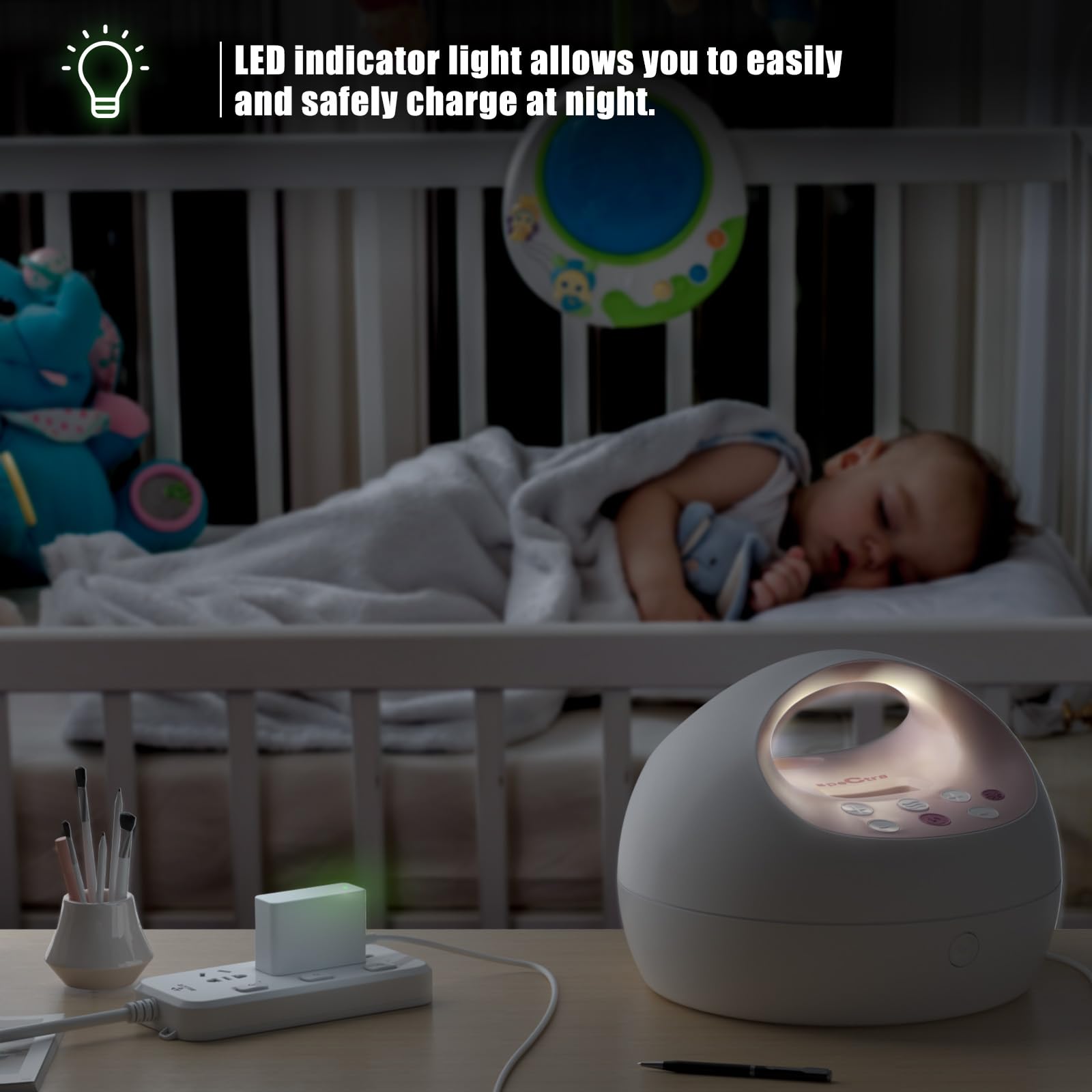 for Spectra Pump Charger, Power Cord for S1, S2, Plus, S3 Pro, SG Synergy Gold, SPS100, SPS200, 10FT Charging Cable, Led Light, White