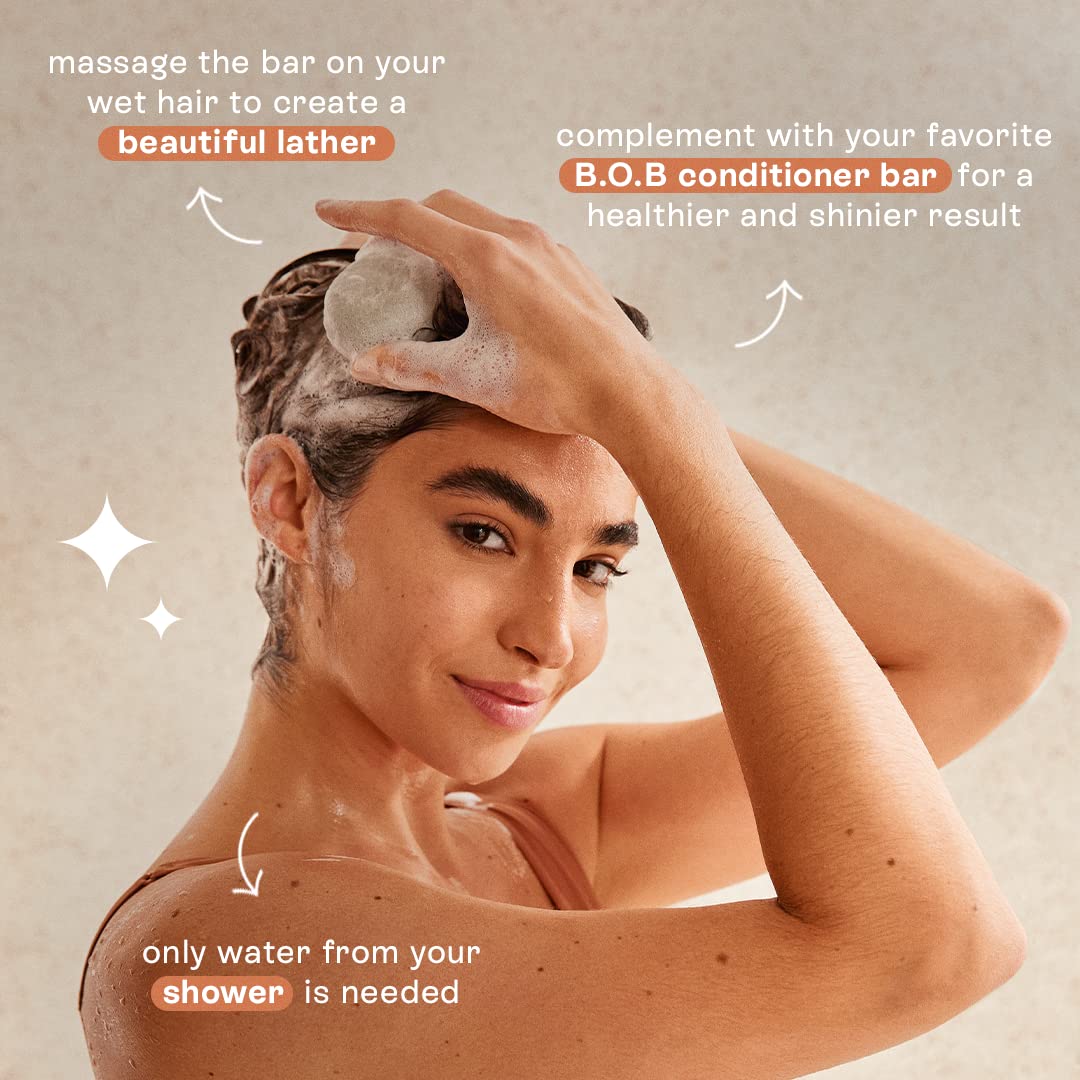 B.O.B BARS OVER BOTTLES Shampoo Bar for Curly Hair | Moisturizing Natural Hair Shampoo | Eco Friendly, Vegan, Waterless, Solid Shampoo Bar for Waves and Curls