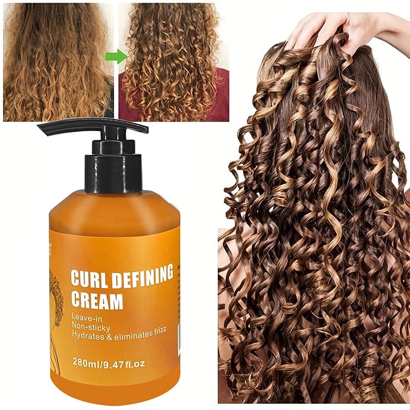 GZE Curl Defining Cream - Anti-Frizz Curling Cream to Define All Curly Types & Hair Textures Curling Perfection