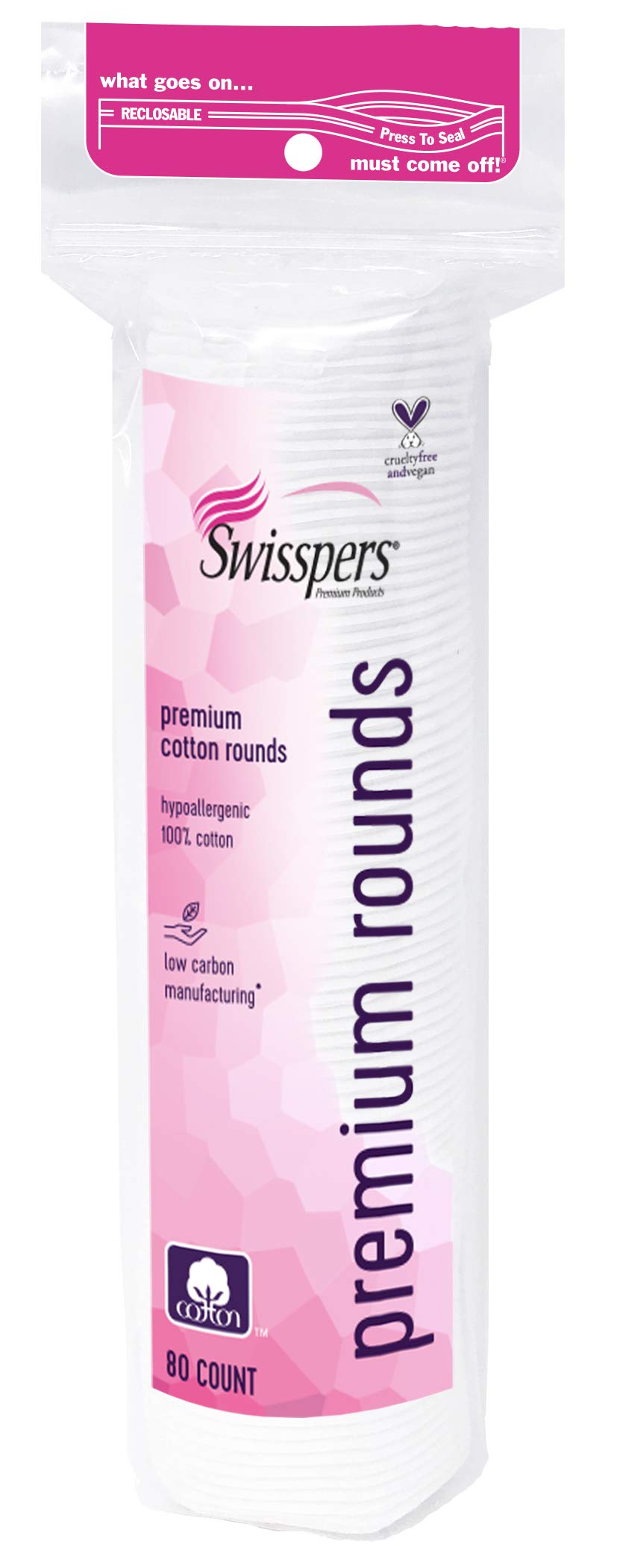 Swisspers Premium 100% Cotton Rounds, 240 Count
