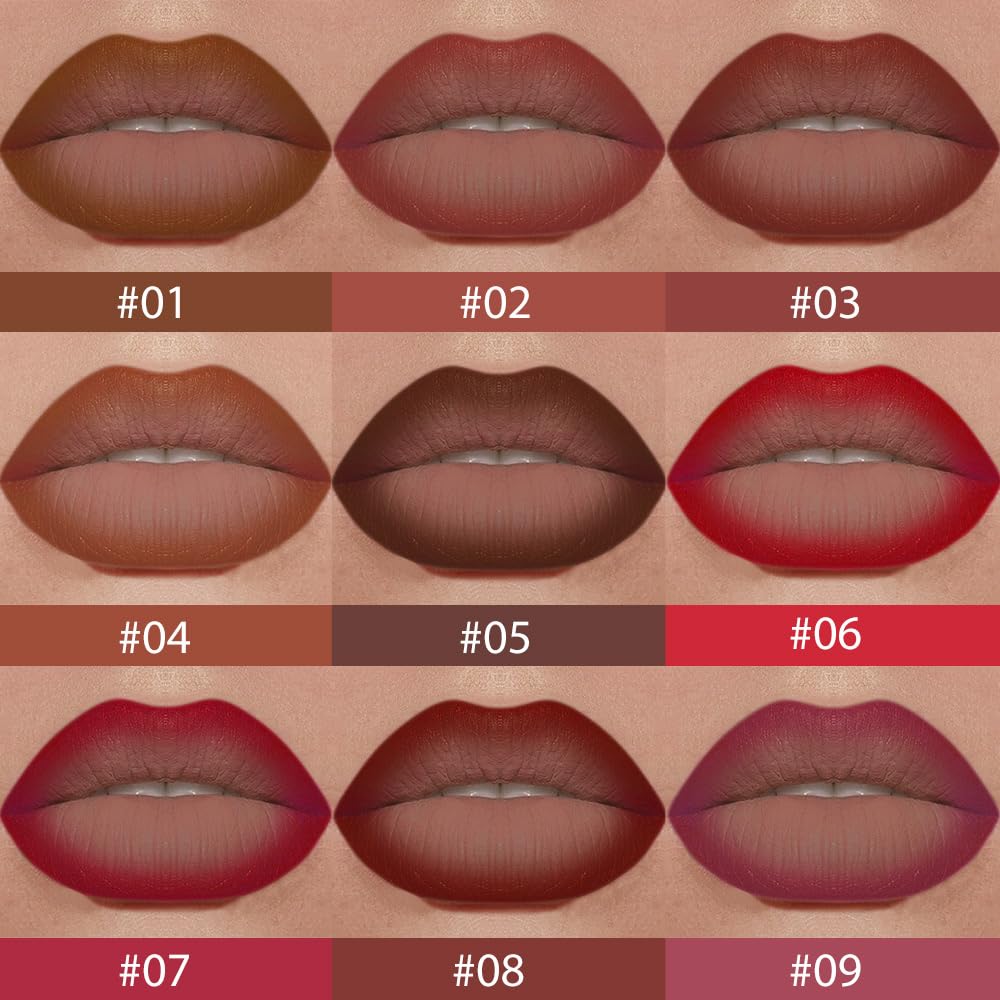 JUAAZIN Maroon Gradient Matte Lipstick Crayon Lip Liner pencil, Flawless Contour Gradual Ombre Effect lip Pencil, for Women Long Lasting Waterproof Smudge Proof Lipstick Pencil 05#
