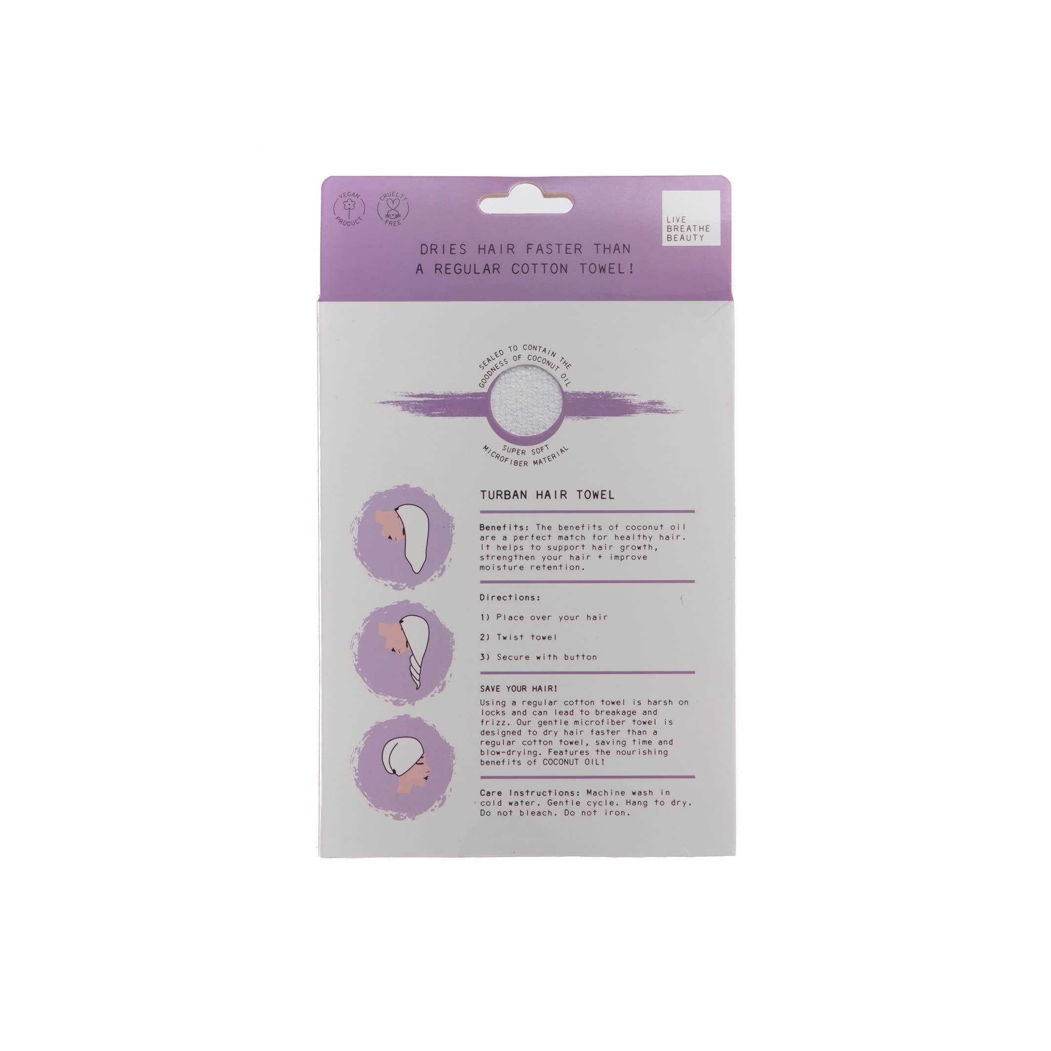 Danielle Creations Coconut Oil Infused Turban Hair Towel