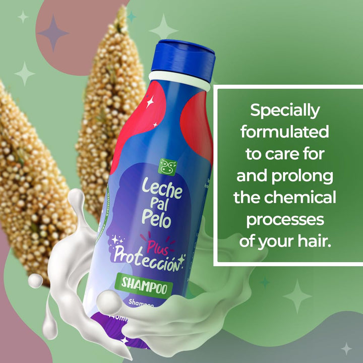 Leche Pal Pelo Proteccion Color Champu Tratamiento | Salt Free Daily Shampoo Treatment for Colored Hair 15oz-440ml
