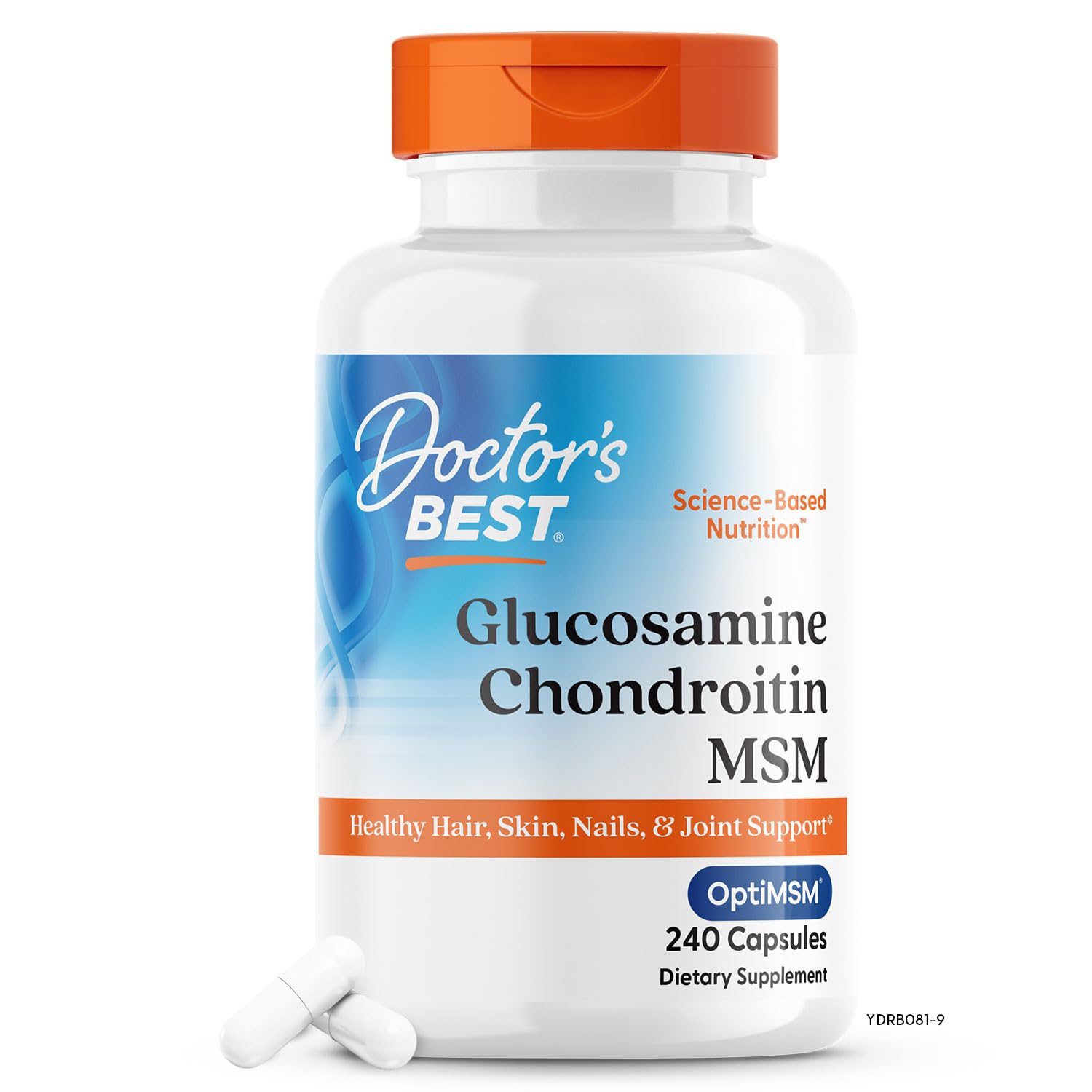 Doctor's Best Glucosamine Chondroitin Msm with OptiMSM Capsules, Supports Healthy Joint Structure, Function & Comfort, Non-GMO, Gluten Free, Soy Free, 240 Count (Pack of 1)