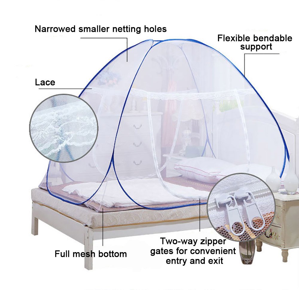 NICE PURCHASE New Portable Folding Mosquito Net Tent Freestand Bed 1 or 2 Openings (1.5m)
