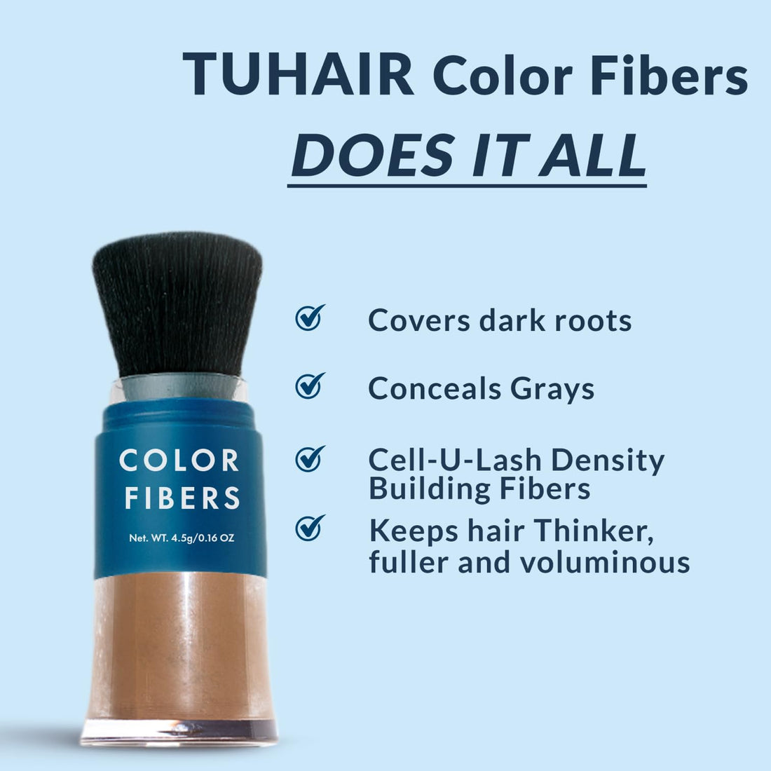 TRUHAIR Color Fibers Root Coverage & Density Booster | Quick-Apply Touch Up Hair Color | Natural Matching, Gray Hair Cover Up - 11 Colors Available (Blonde)