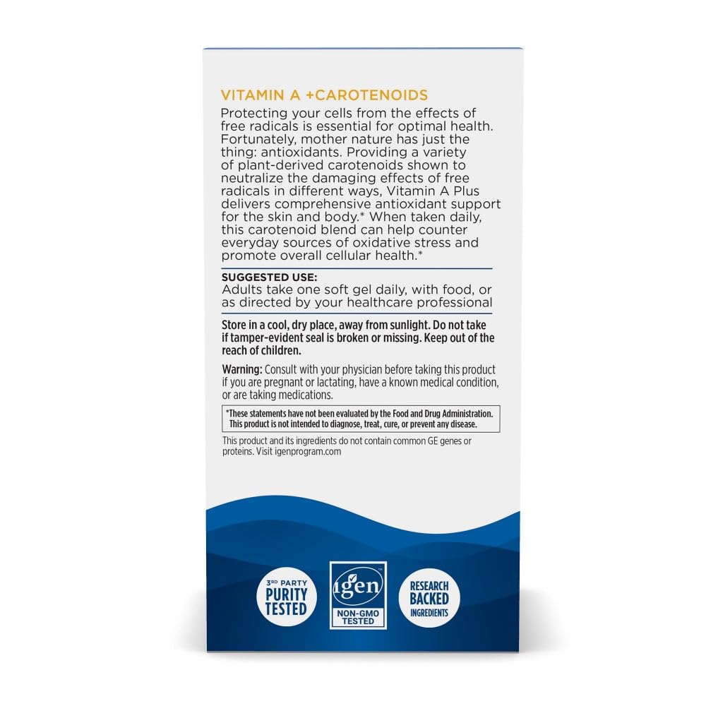 Nordic Naturals Vitamin A + Carotenoids, Unflavored - 30 Soft Gels - Lycopene & Astaxanthin - Supports Skin, Cellular Health - Non-GMO - 30 Servings