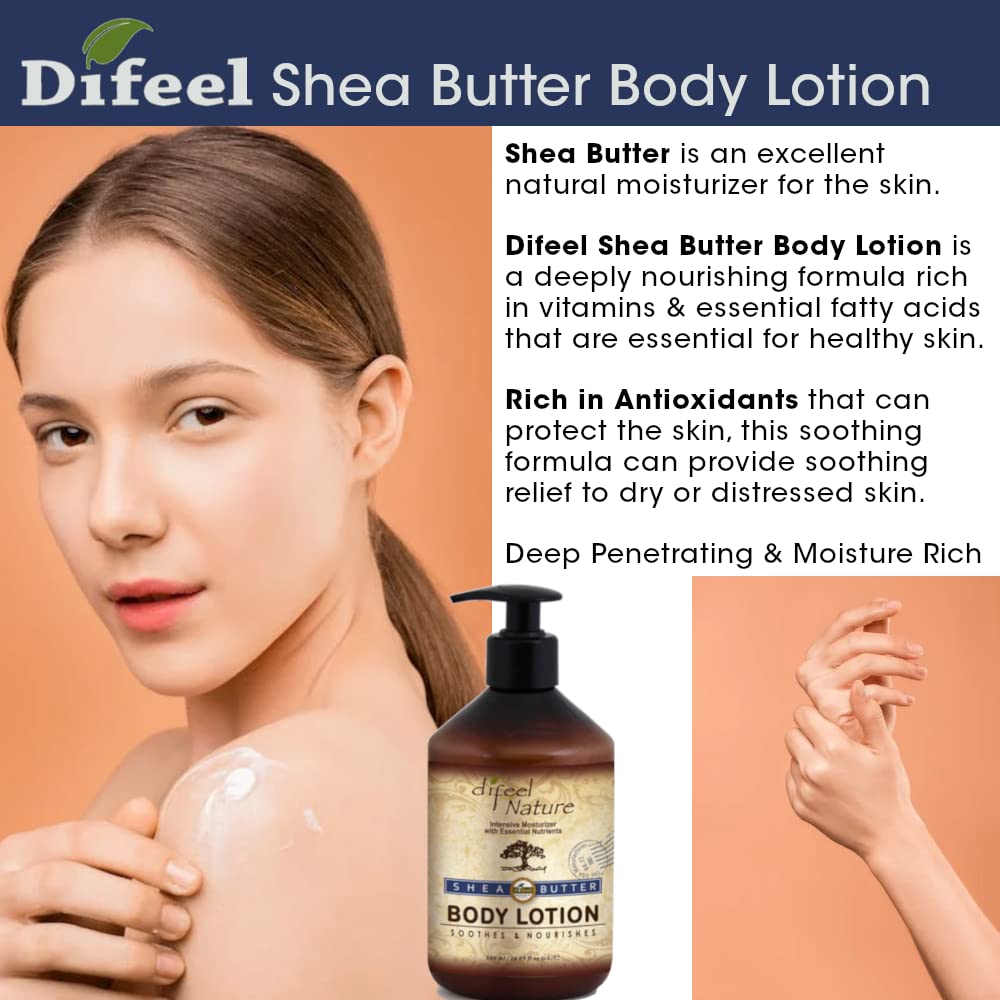 Difeel Nature Moisturizing Body and Hand Lotion - Shea Butter 16.9 ounce