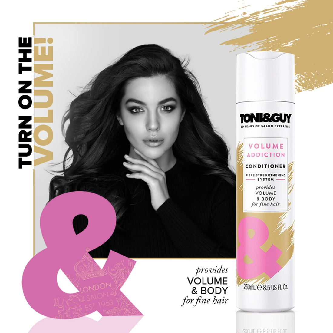 Toni&Guy Volume Addiction Hair Conditioner For Ultra Smooth & Voluminous Hair, Formulated With Wheat Extracts, Volume & Body To Fine & Flat Hair For Men & Women, 250Ml, Unscented, 1 Count