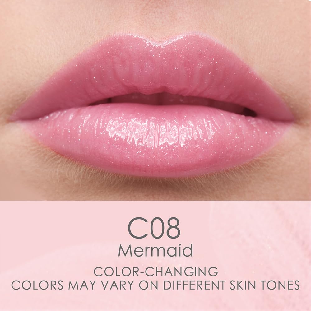 CATKIN Lip Balm Tinted Color Changing Lipstick Ultra Hydrating Lip Moistrurizer Chapstick with Vitamin E Nourishing For Cracked & Dry Lips 0.12 oz C08 Mermaid