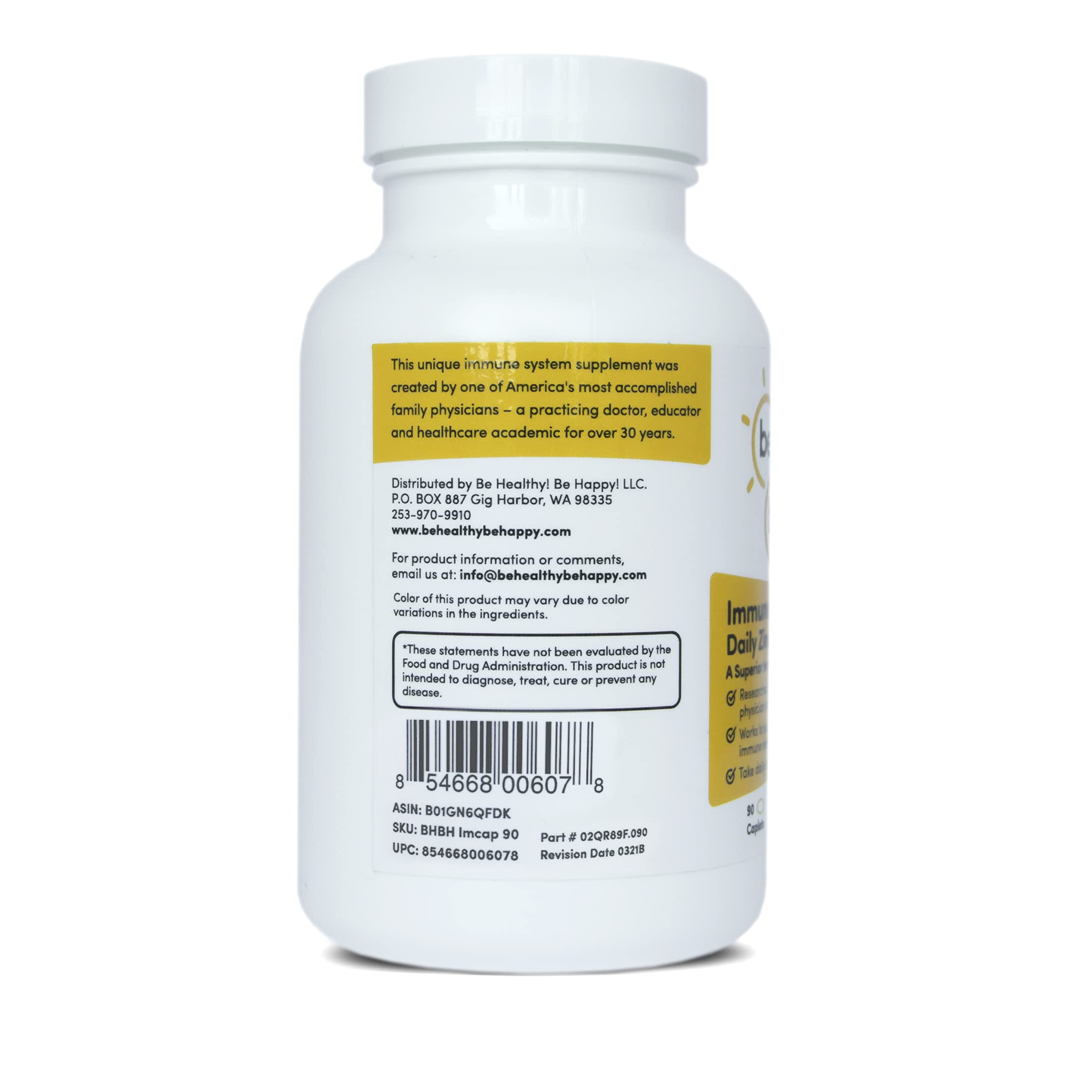 Be Healthy! Be Happy! Immune Health Pro – Daily Zinc + C + Micronutrients Infection Fighting Superior Immune System Supplement