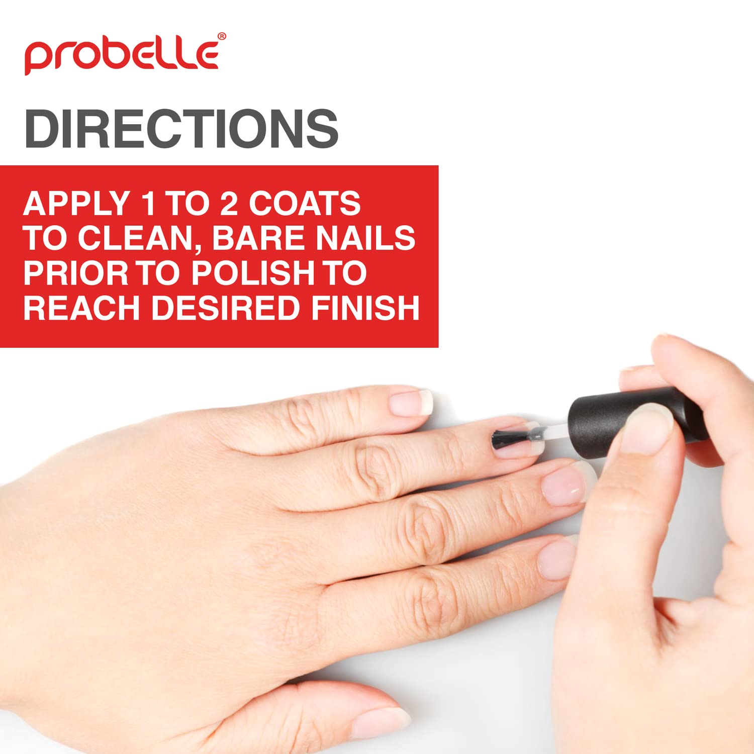 Probelle Hydrating Base Coat For Dry Nails And Brittle Nails - Keratin And Vitamin E Restore Nails To A Hydrated State, 0.5 Fl Oz/ 15 Ml