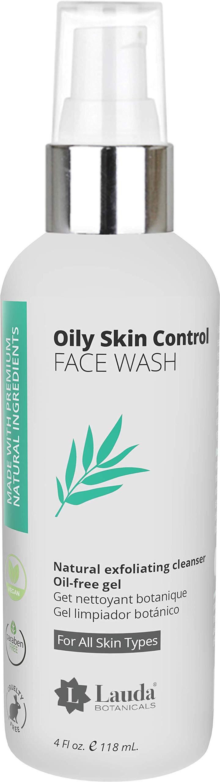 Oil Control Clarifying Face Wash, Oily Skin & Acne Deep Cleansing Face Wash with Natural Botanicals for Soft, Smooth, Clear Skin by Concept Skin Naturals (4 oz)