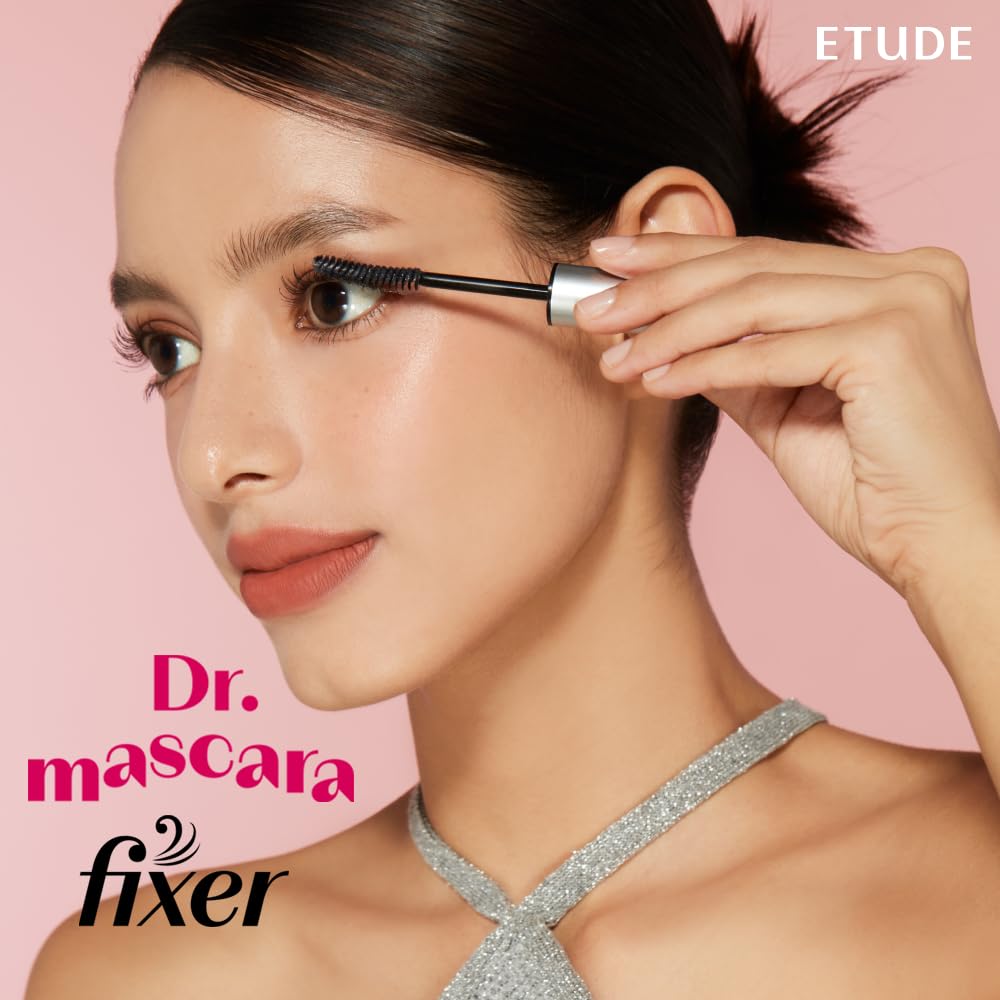 ETUDE Dr. Mascara Fixer #02 Black | Long-Lasting Smudge-Proof Mascara Fixer with Care Effect | Eyelash Primer | Korean Makeup, Kbeuaty, Perfect for Gift