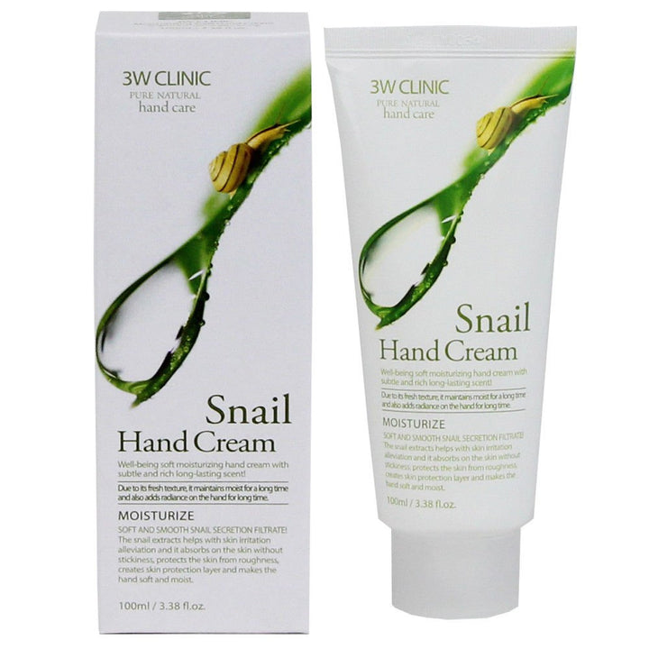 3W Clinic Hand Cream, Snail, 3.38 Ounce