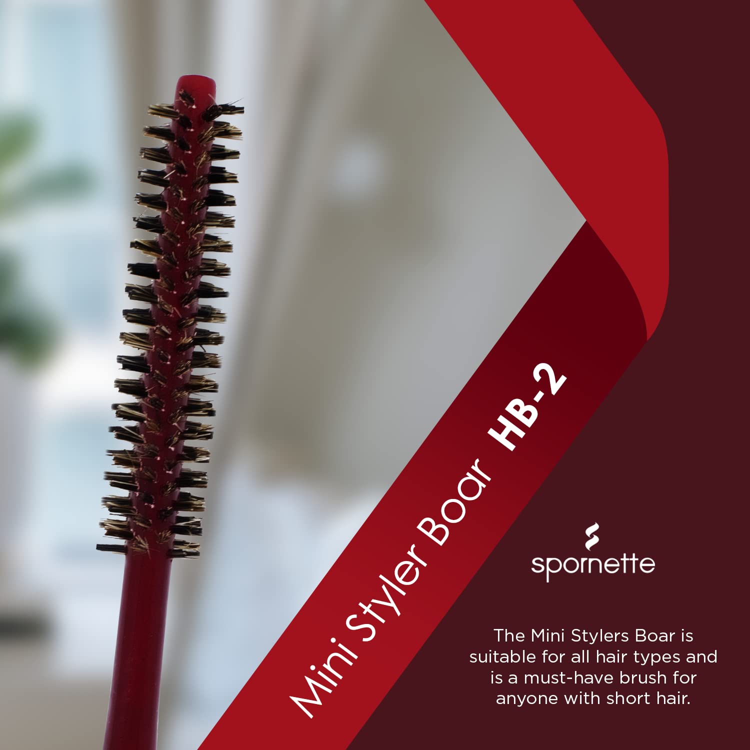 Spornette 1 Count HB-2 Mini Styling Boar Round Brush HB-2