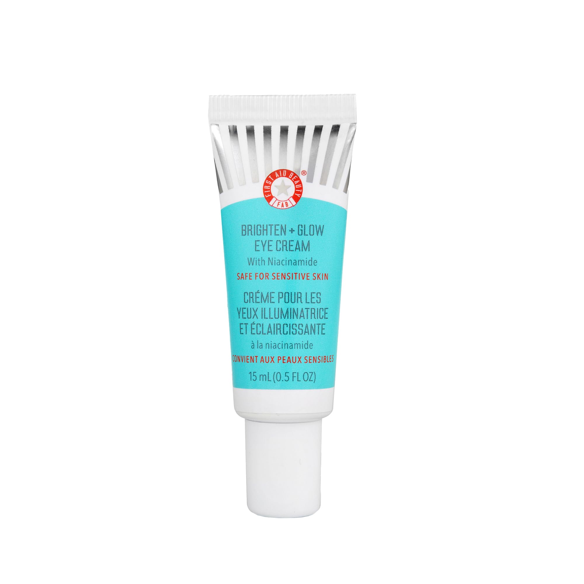 First Aid Beauty - Brighten + Glow Eye Cream with Niacinamide, Gives Skin an Instant Glow and Hydrates to Gradually Brighten & Help Reduce Appearance of Dark Circles, Safe for Sensitive Skin, 0.5 oz