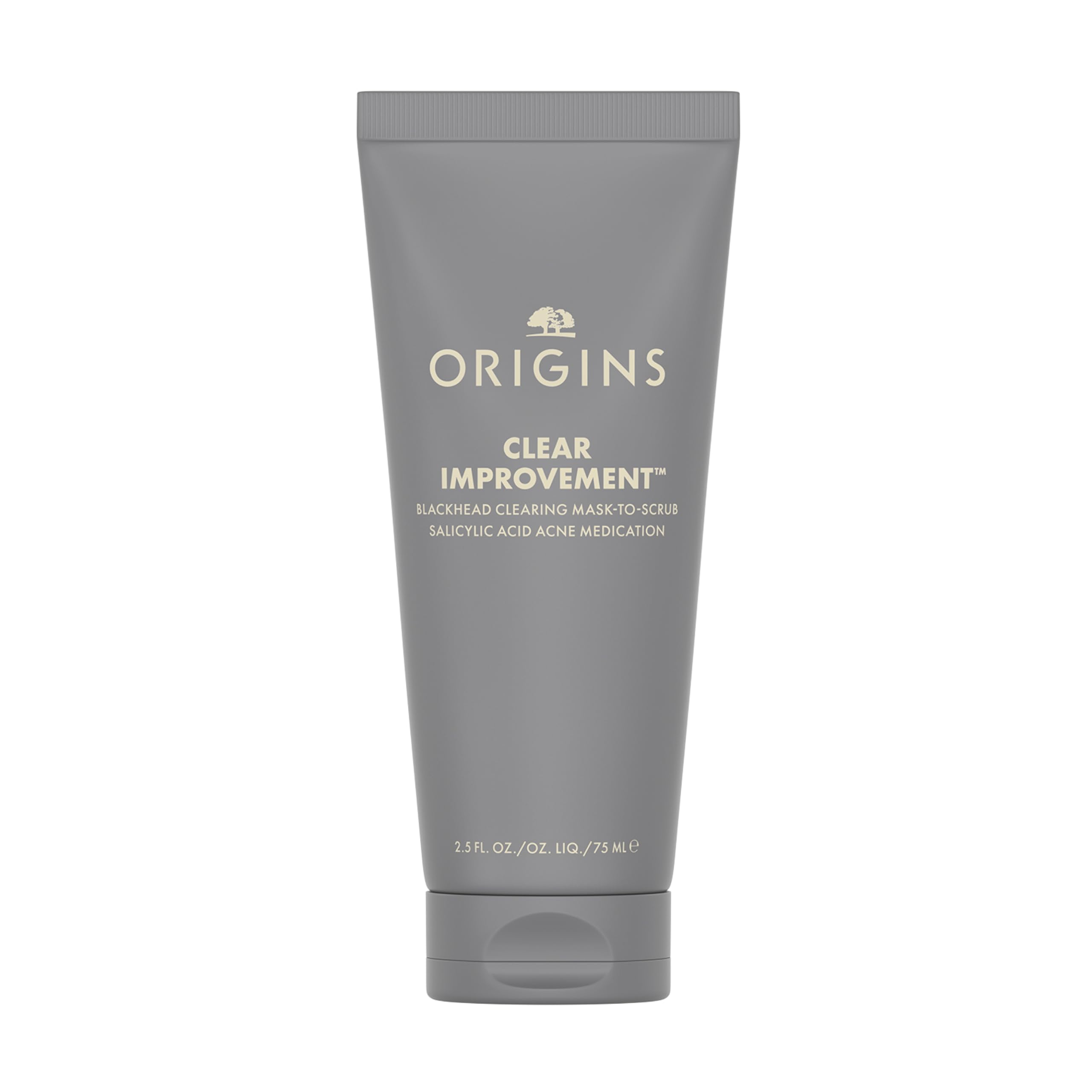 Origins Clear Improvement Blackhead Clearing Face Mask & Scrub | Reduces Blackheads | With Salicylic Acid & Bamboo Charcoal, 2.5 Fl Oz