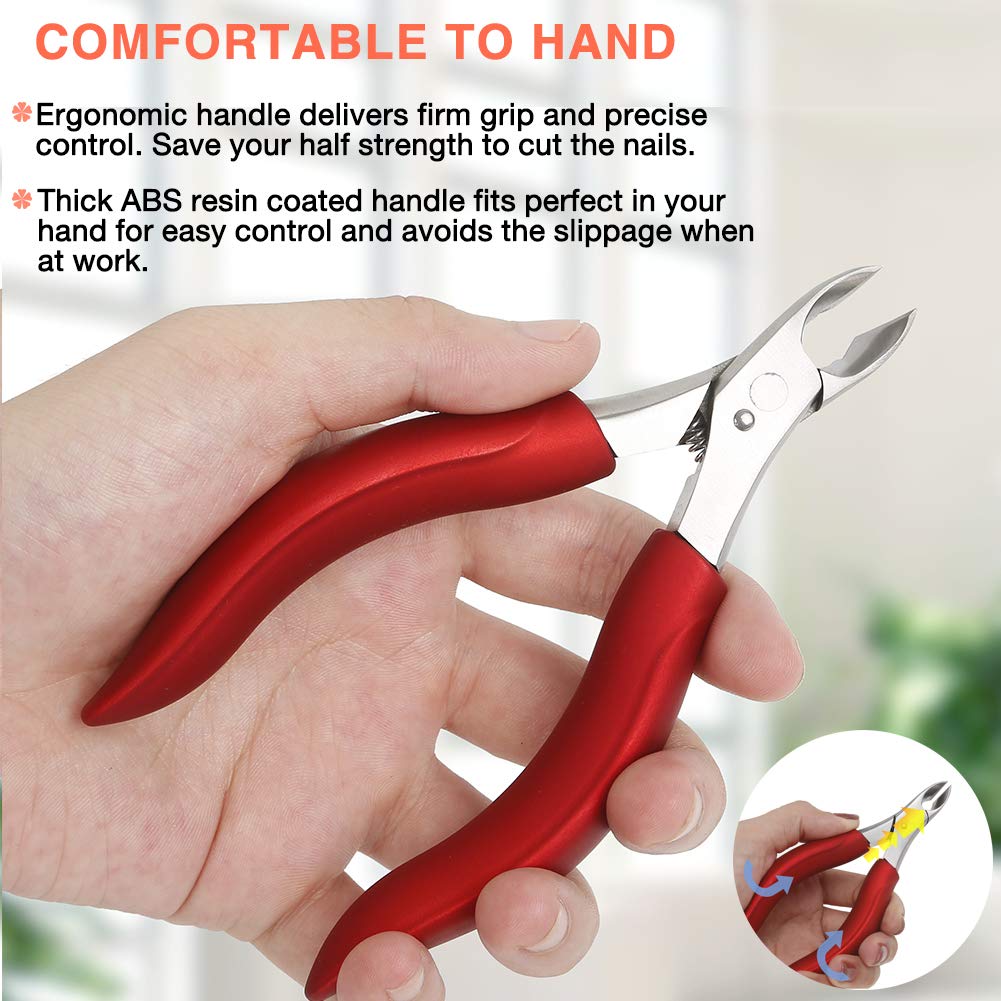 BEZOX Toenail Clippers for Thick or Ingrown Nails / Cuticle Nippers - Heavy Duty Medical Grade Stainless Steel Nail Trimmer - Olecranon Short