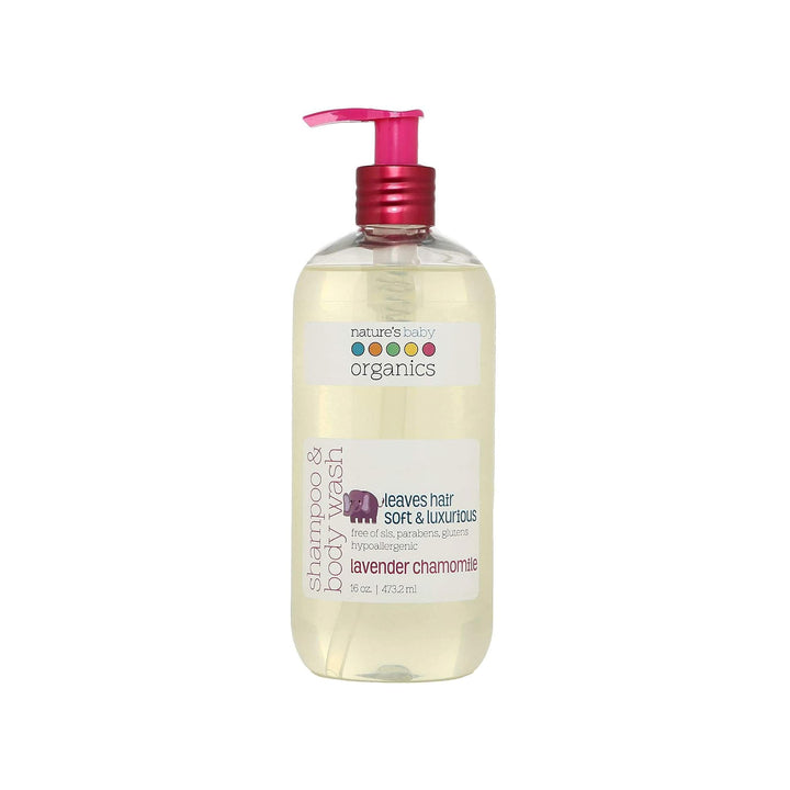 Nature's Baby 3-in-1 Baby Shampoo/Body/Face Wash - Formulated for Problem and Sensitive Skin - No Sulfate or Artificial Fragrances - pH Neutral & Tear Free - Lavender Chamomile 16 oz