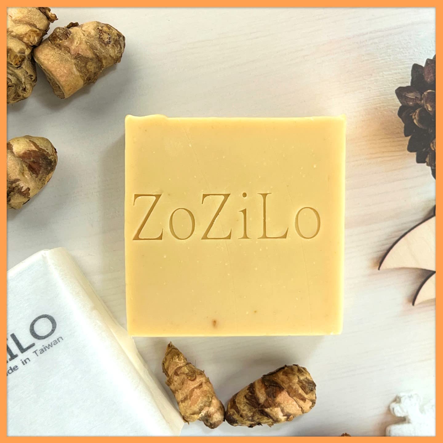 zozilo Soap - Ginger Extract - Shea Butter Soap - Olive Oil Soap - Ginger oil, Tea Tree oil Soap - Palm Oil Free - Handmade Soap - 4.6 oz