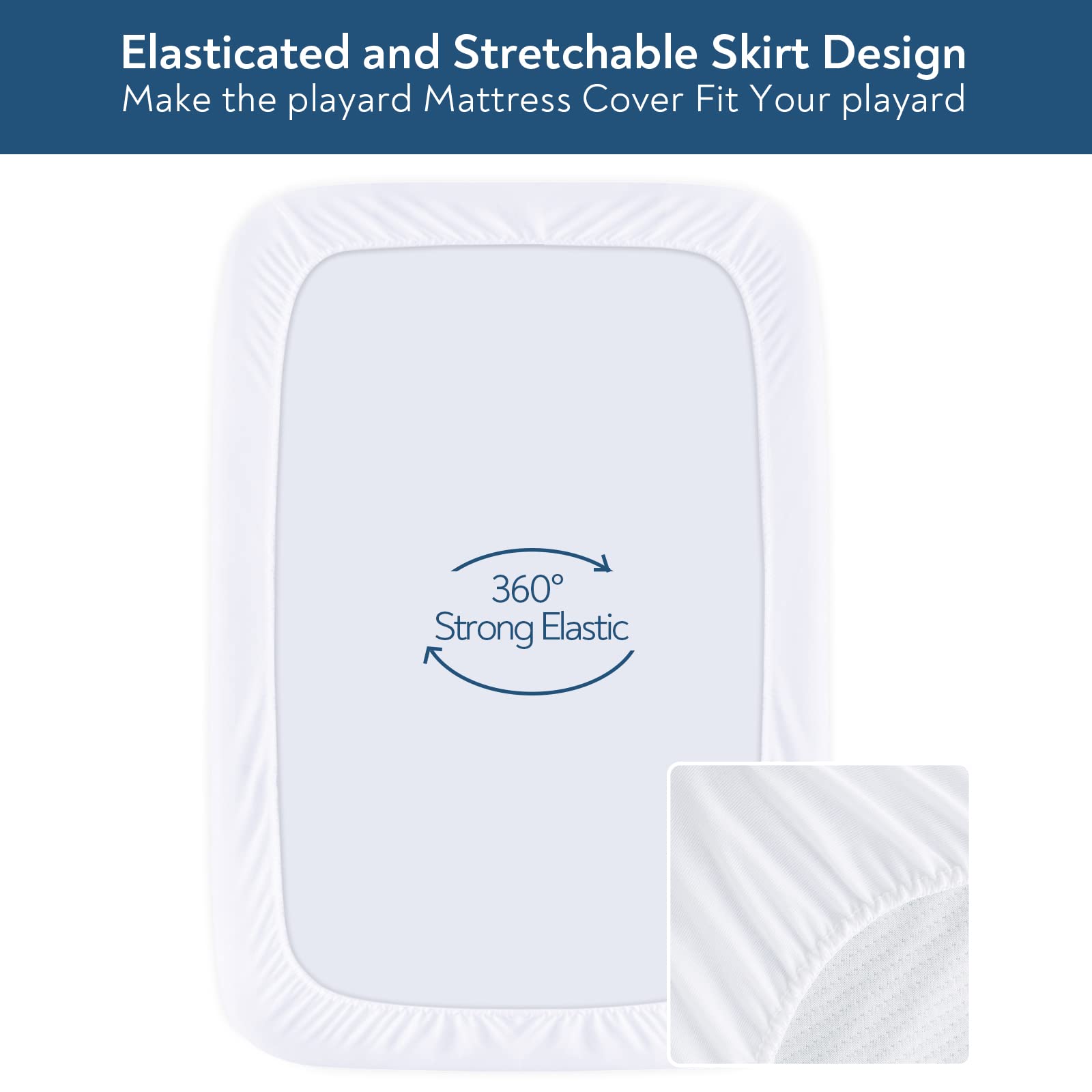 Waterproof Travel Crib Mattress Pad Cover, Fit for Guava Lotus, Dream On Me, UNiPLAY, 2 Pack Travel Crib Mattress Protector Sheets, Quilted Cotton Terry Surface, 24 x 42