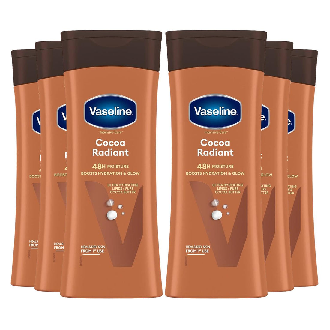 Vaseline Cocoa Radiant, Pack Of 6, (13.53 Oz / 400Ml Each) : Vaseline Intensive Care Body Lotion, Cocoa Radiant, Pack Of 6, (13.53 Oz/400Ml Each)