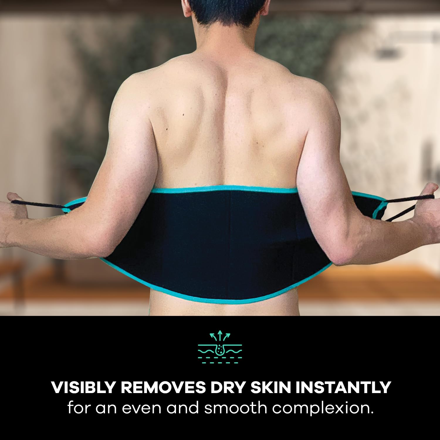 Dermasuri Deep Exfoliating Back Scrubber -Bath & Shower Back Scrub - Body Exfoliator Scraper Tool - Deep Exfoliation Body Cleaner for Shower, 27 Long, 8 Wide