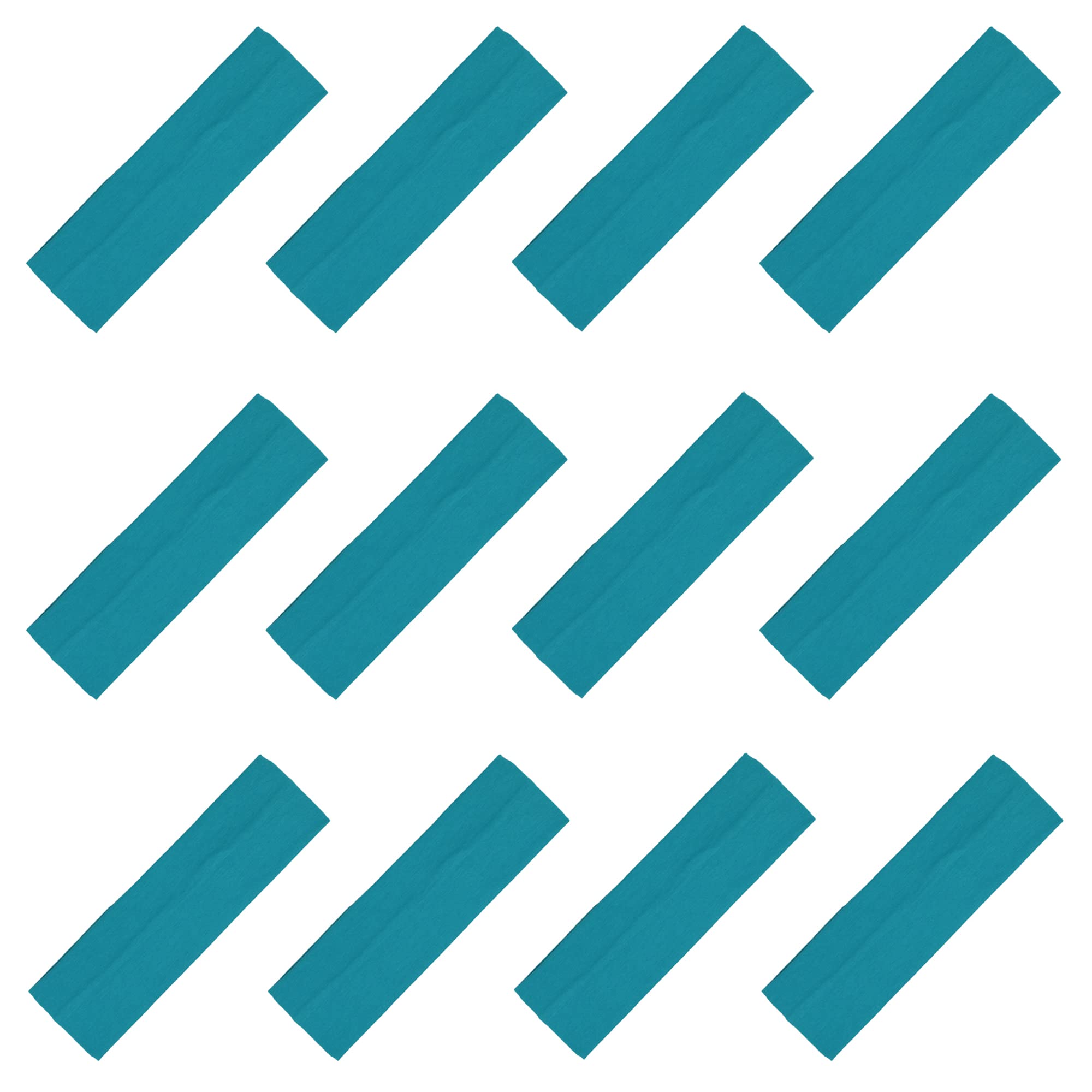 Kenz Laurenz Soft and Stretchy Elastic Cotton Headbands, (Pack of 12) - Teal