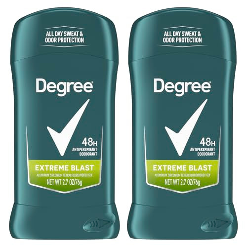 Degree Men Original Protection Antiperspirant Deodorant Extreme Blast Twin Pack 48-Hour Sweat and Odor Protection Antiperspirant For Men 2.7 oz