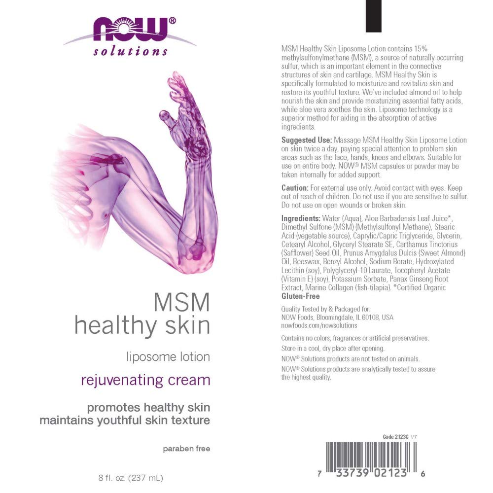 NOW Foods - MSM Liposome Lotion - 8 oz. (Pack of 3)