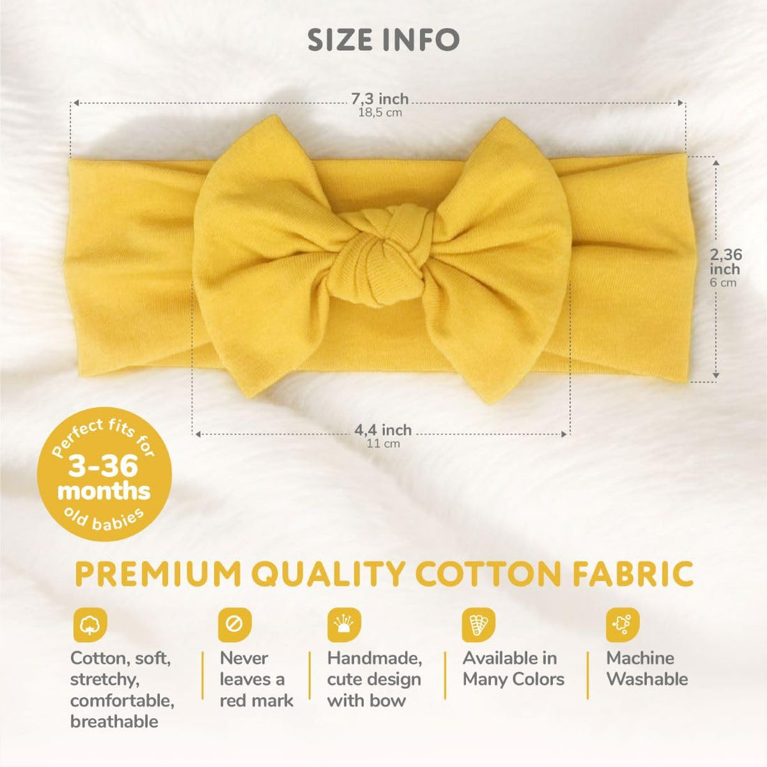 BABYGIZ Baby Girl Headbands-Infant,Toddler Cotton Handmade Hairbands with Bows Child Hair Accessories (Khaki Green)